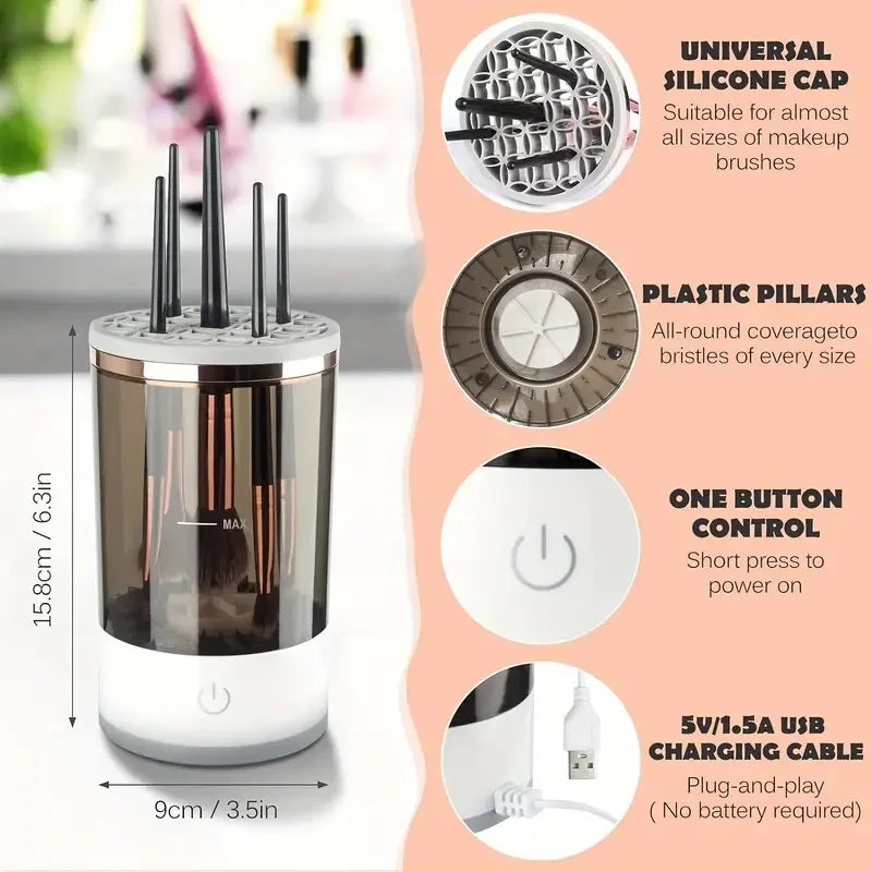 Makeup Brush Cleaner with Rubber Makeup Machine Electric